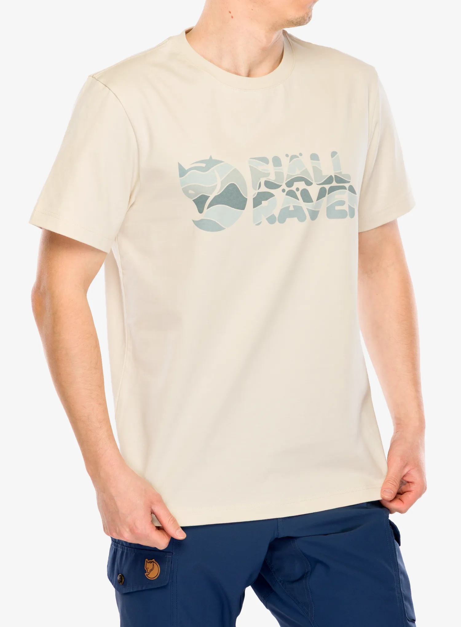 Tričko s potiskem Fjallraven Multicolor Logo T-shirt - chalk white