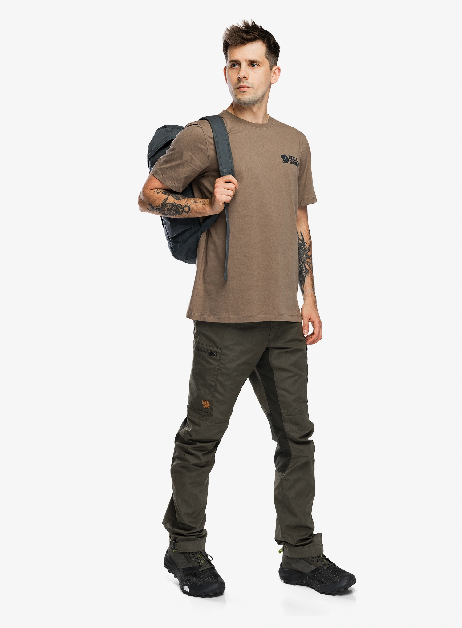 Tričko s potiskem Fjallraven Swedish Forest T-Shirt - suede brown