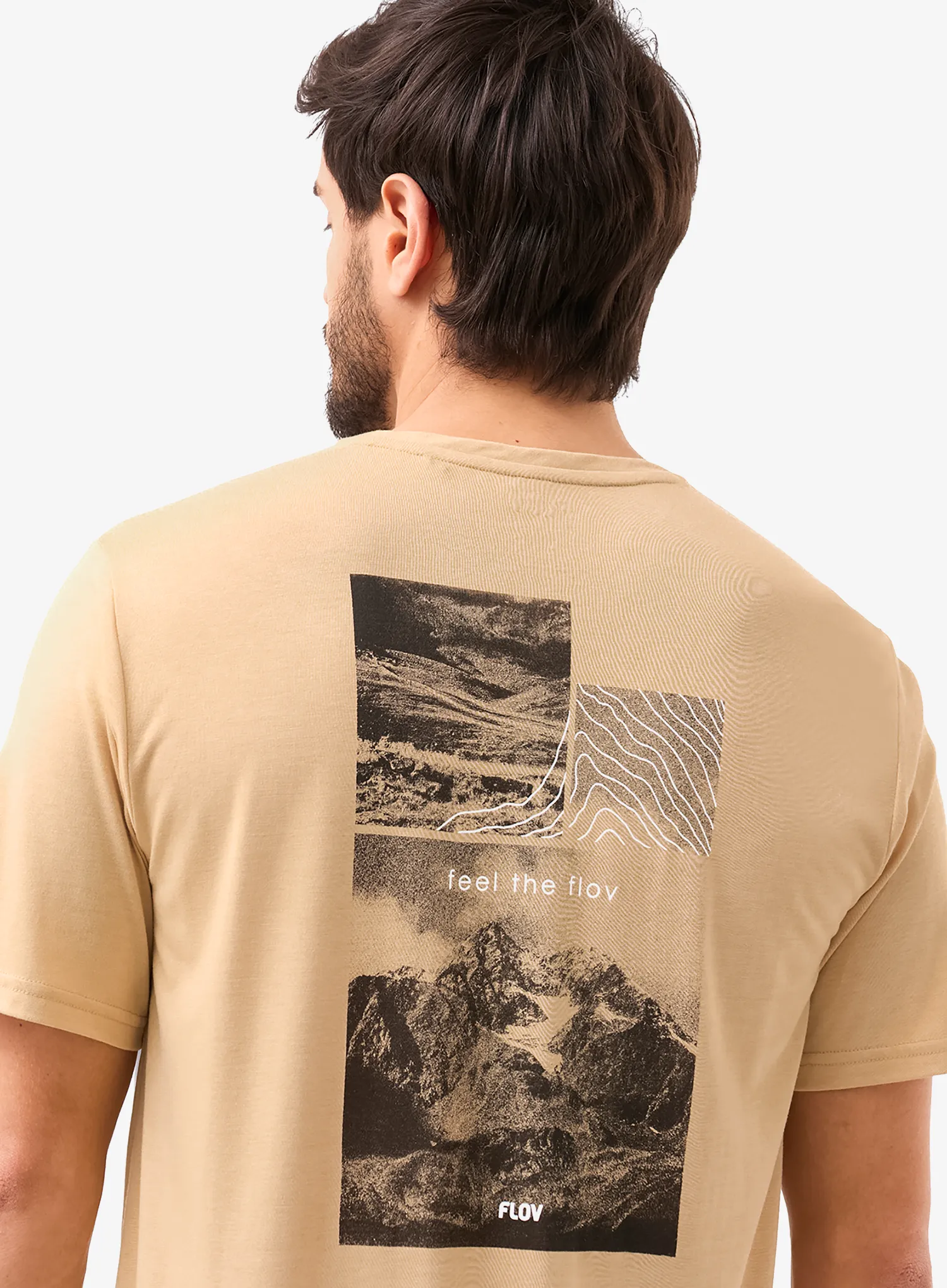 Tričko s potiskem Flov Morro - beige/dark grey