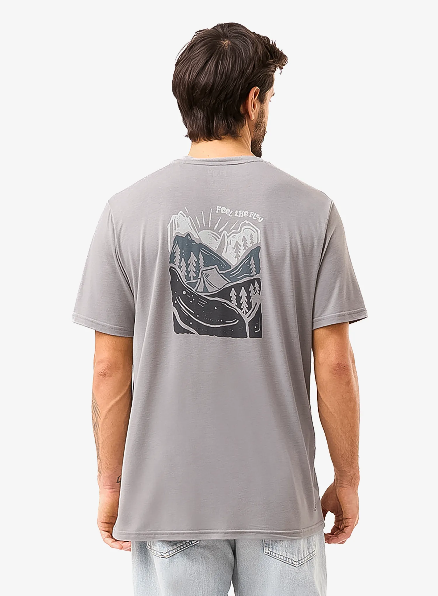 Tričko s potiskem Flov Timberon - light grey/dark grey