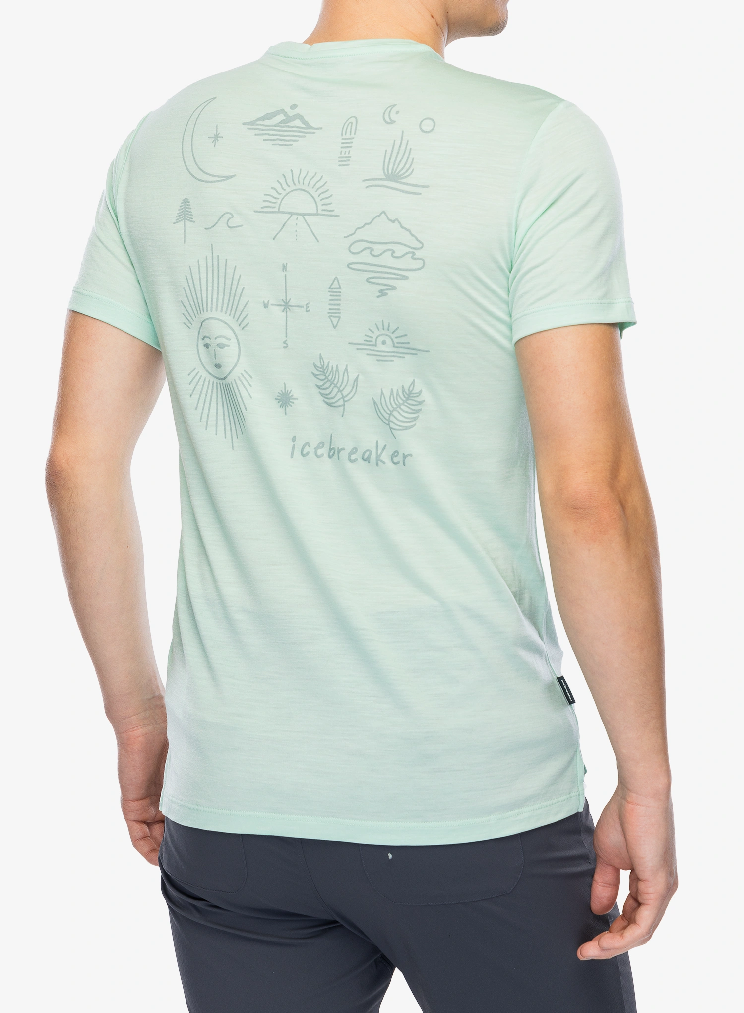 Tričko s potiskem Icebreaker Merino 125 Cool-Lite Sphere SS Tee Explore More - mint