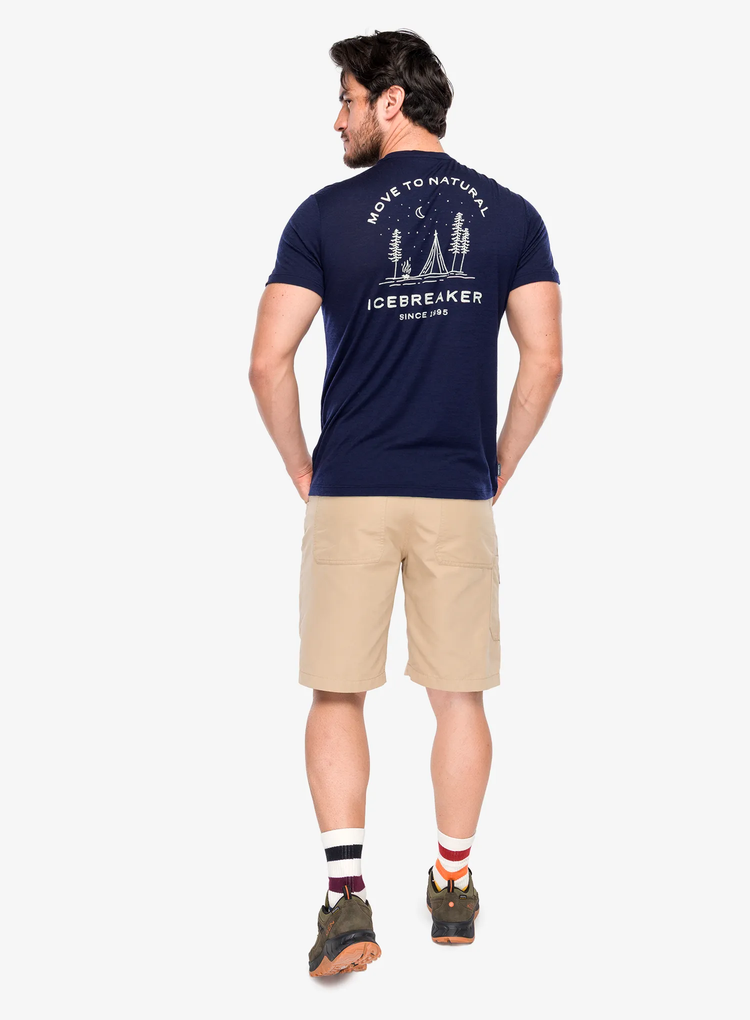 Tričko s potiskem Icebreaker Merino 150 Tech Lite SS Tee Peaceful Pass - midnight navy