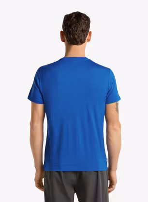 Tričko s potiskem Icebreaker Merino 150 Tech Lite SS Tee Range Stripes - lazurite