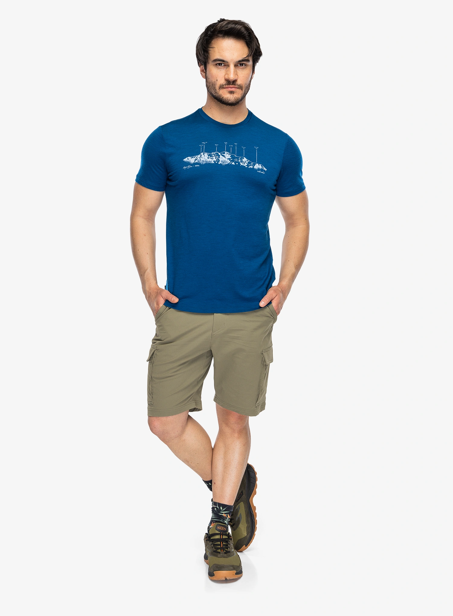 Tričko s potiskem Icebreaker Merino 150 Tech Lite SS Tee The Peaks - atlantis