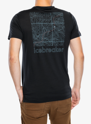 Tričko s potiskem Icebreaker Merino Blend 125 Cool-Lite Sphere SS Tee Trail - black