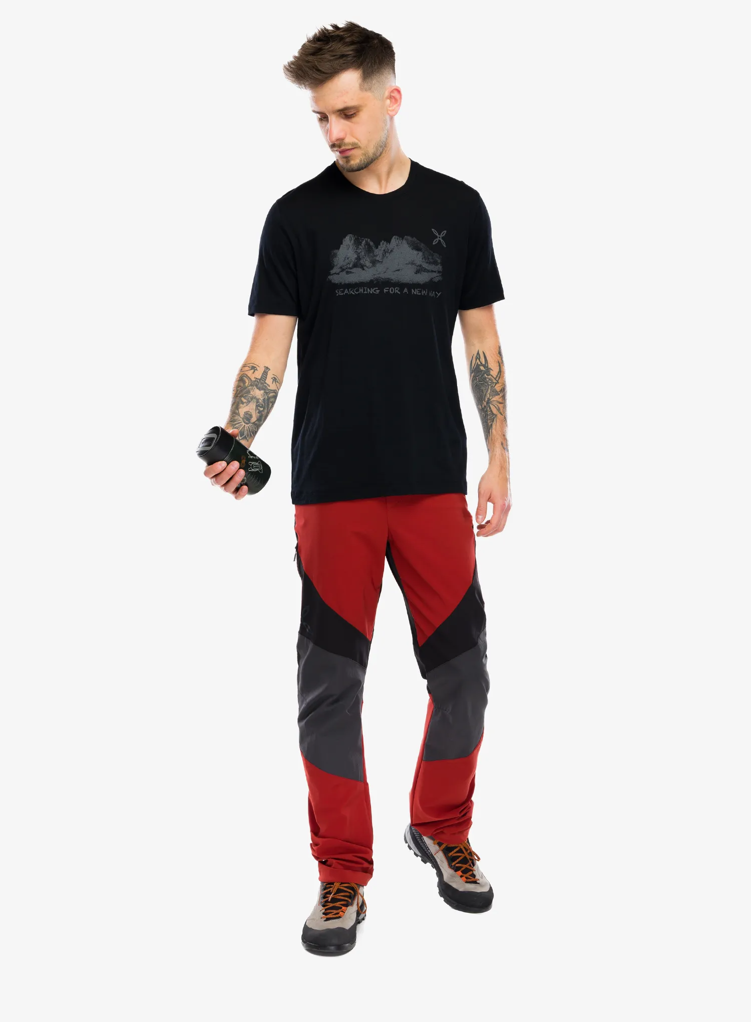 Tričko s potiskem Montura Peaks Merino T-Shirt - black