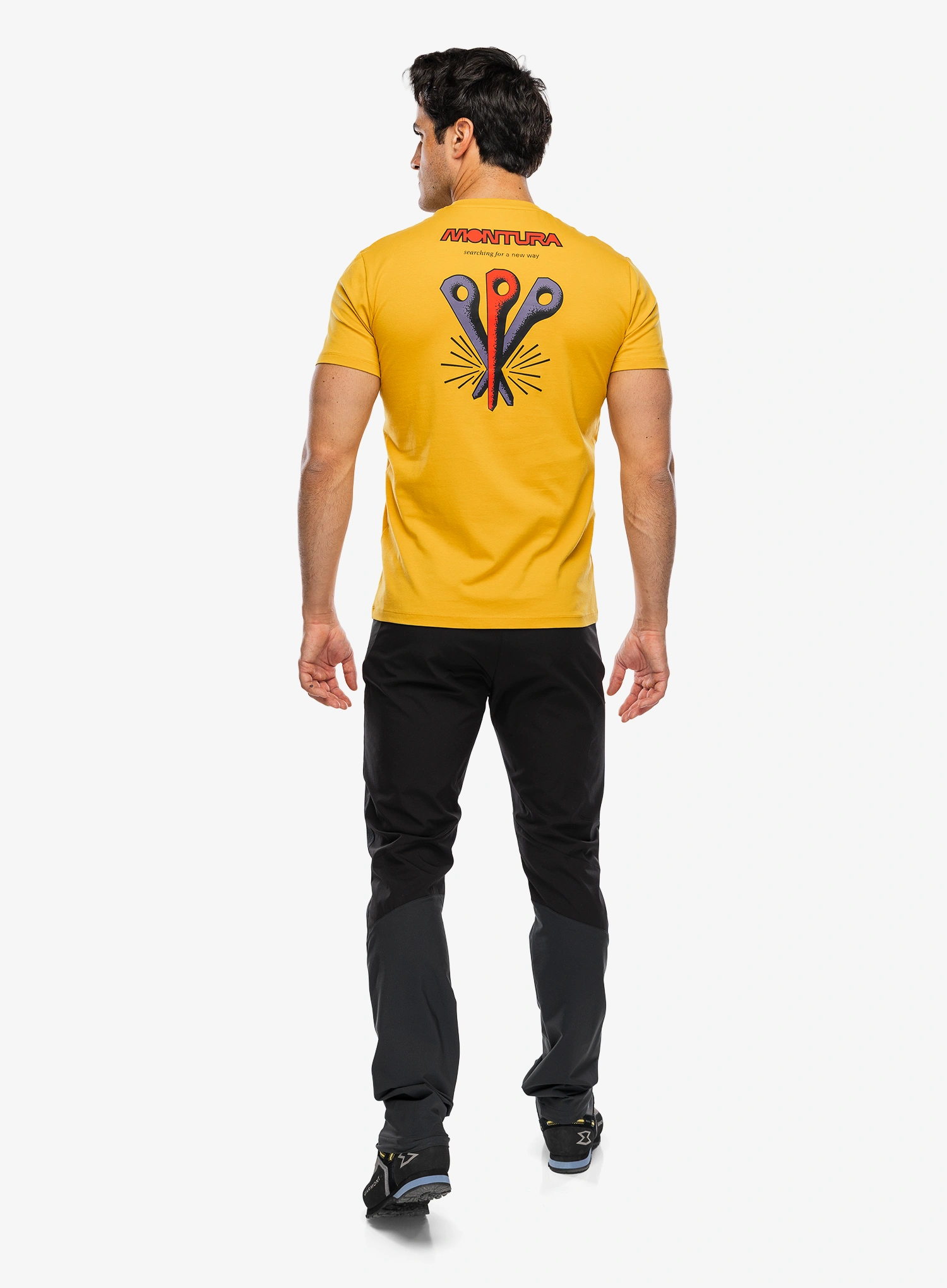 Tričko s potiskem Montura Pitons T-Shirt - mustard