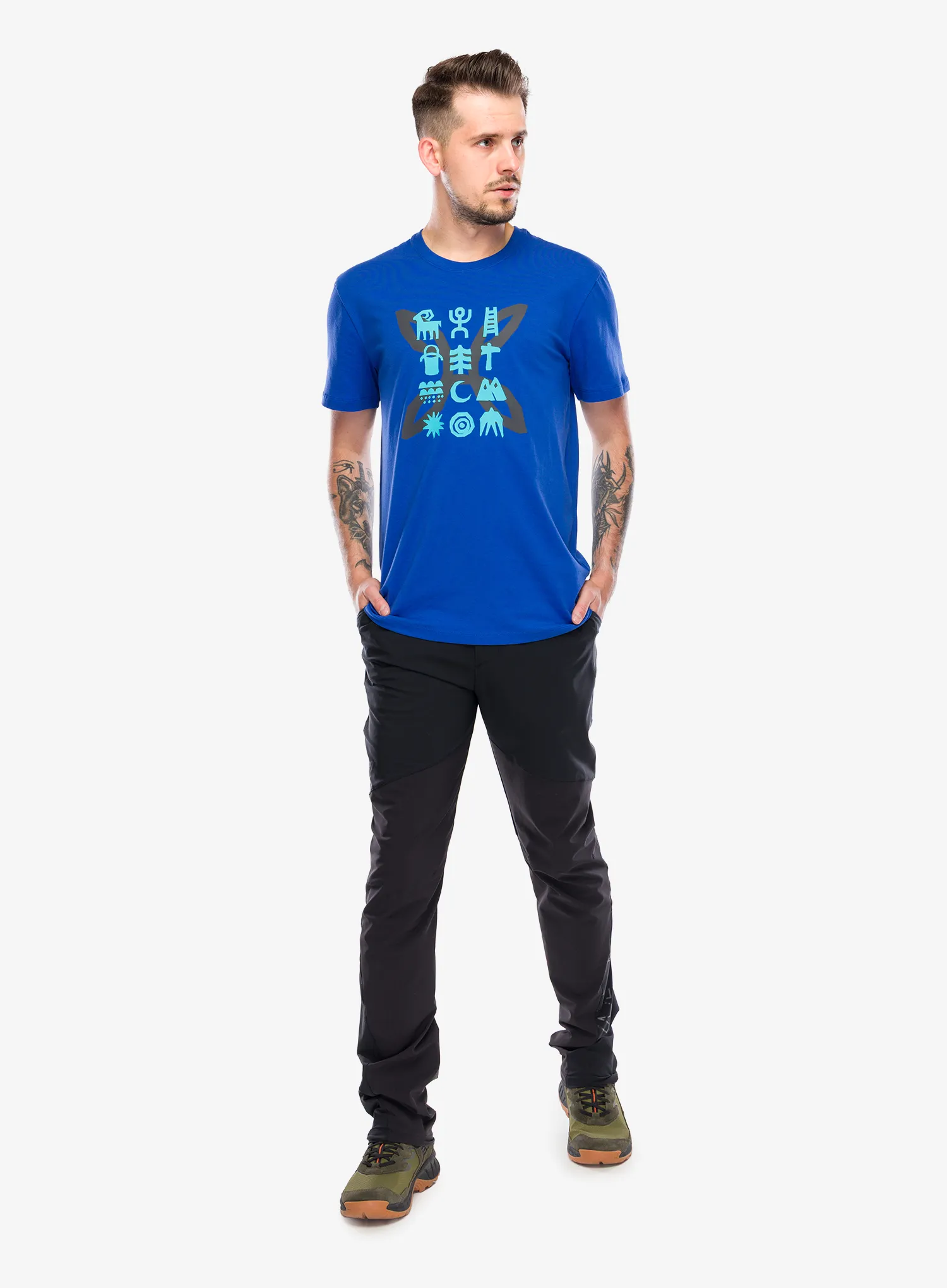 Tričko s potiskem Montura Rock Painting T-Shirt - b.blue