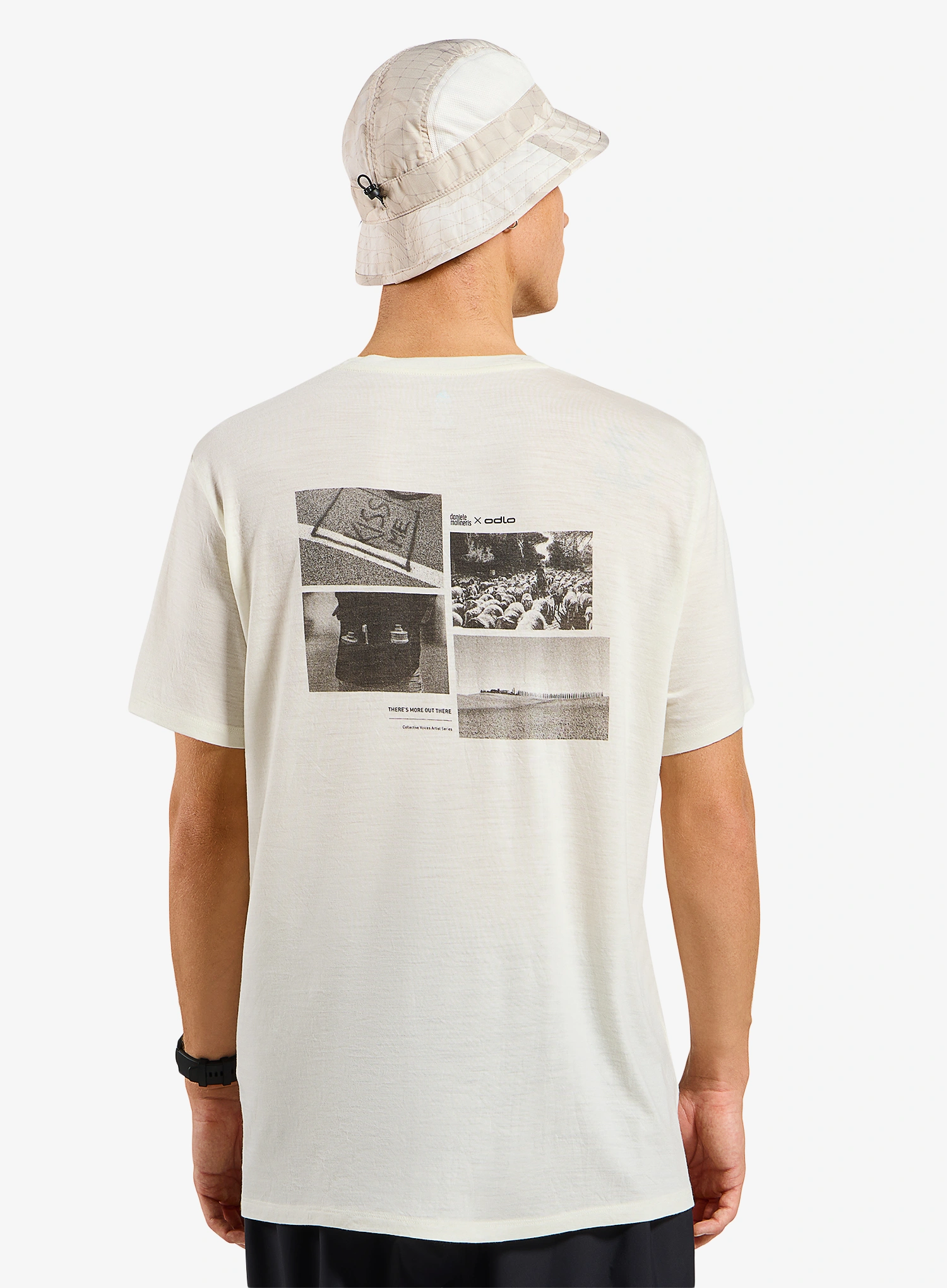 Tričko s potiskem Odlo Merino 160 Postcards Crew Neck S/S - gardenia