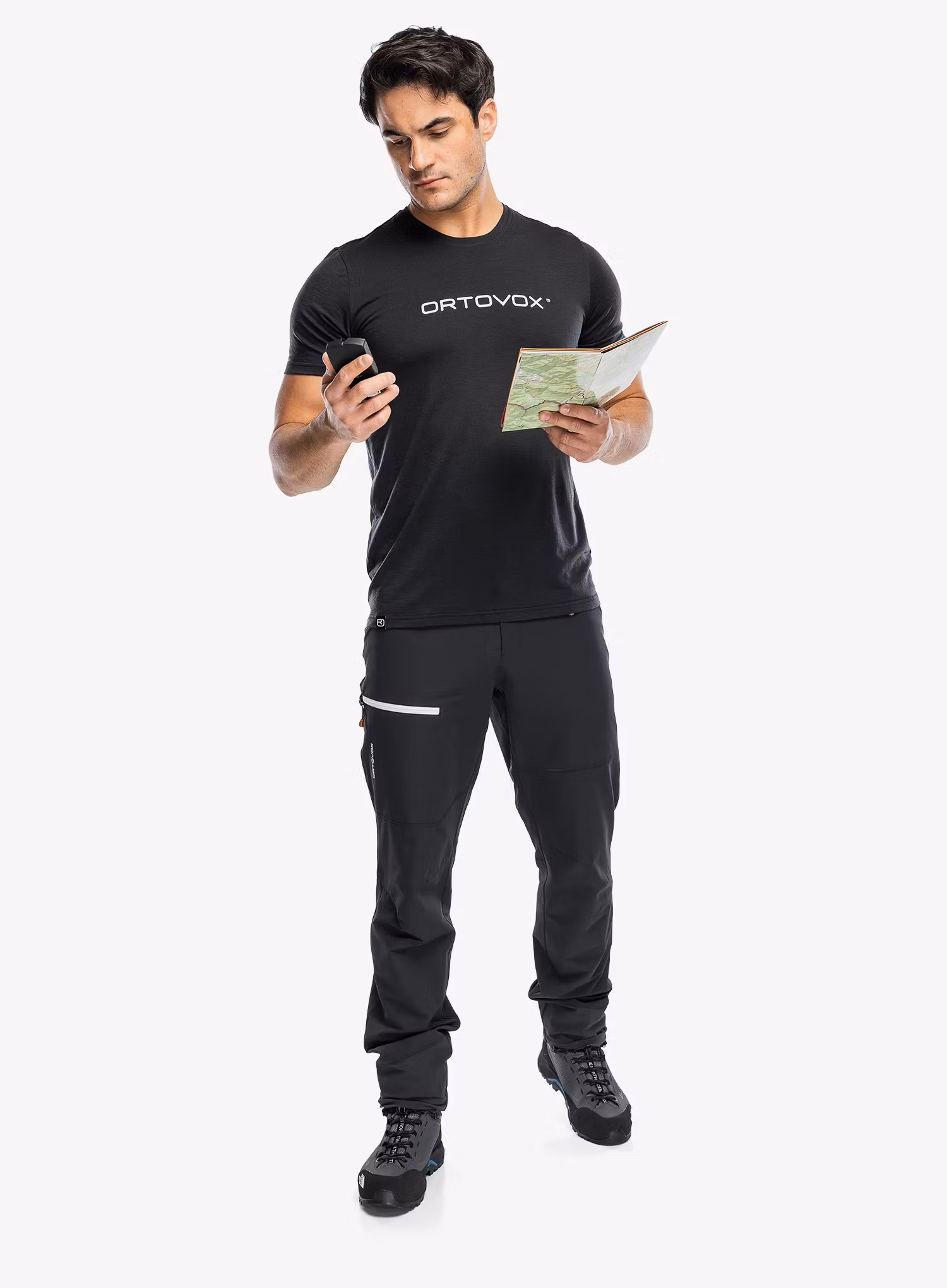 Tričko s potiskem Ortovox 150 Cool Brand TS - black raven