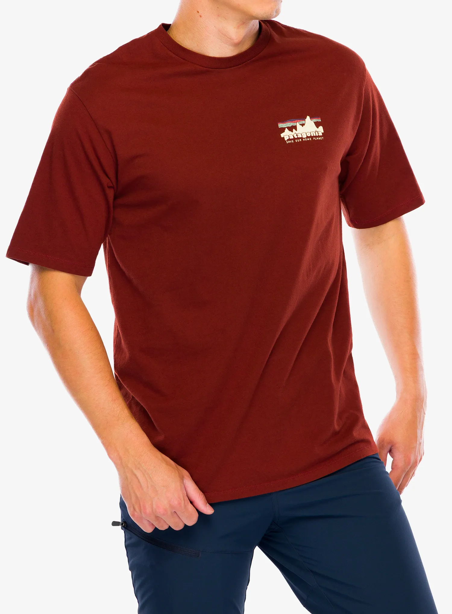 Tričko s potiskem Patagonia 73 Skyline Organic T-Shirt - dried vanilla