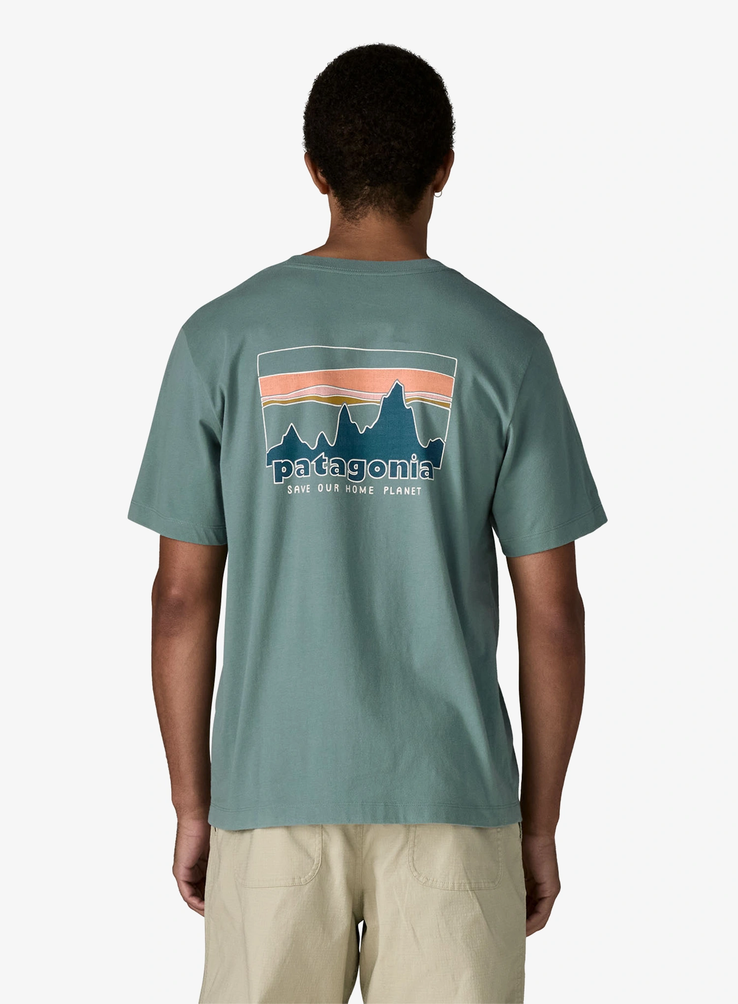 Tričko s potiskem Patagonia 73 Skyline T-Shirt - blue sage