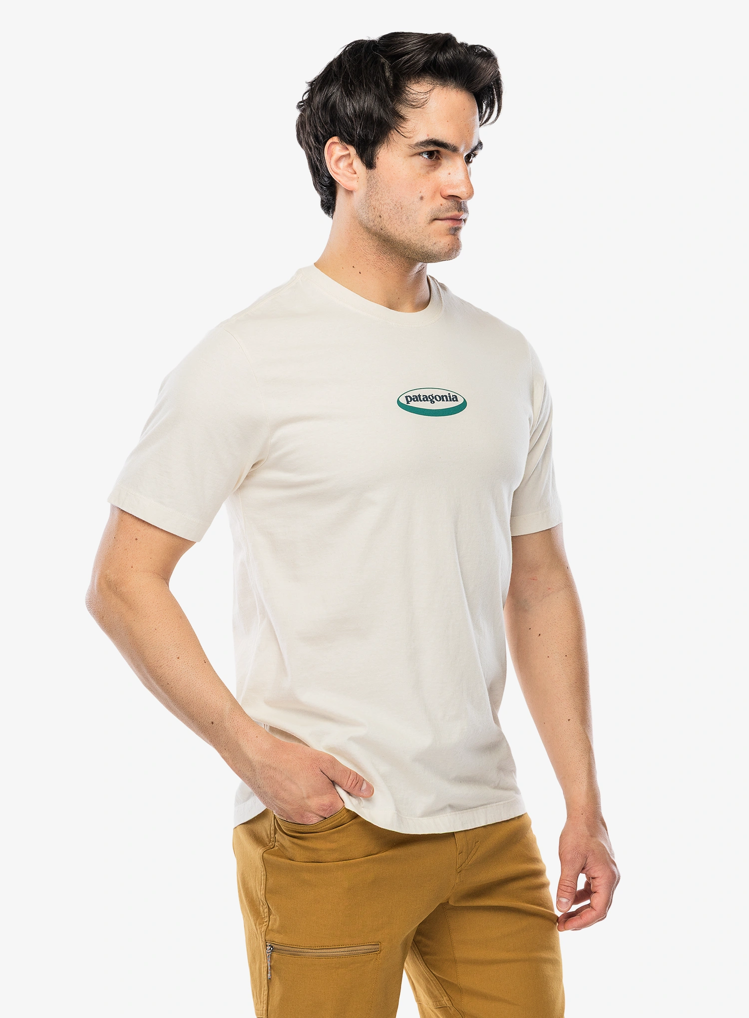 Tričko s potiskem Patagonia 95 Oval Logo T-Shirt - undyed natural