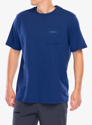 Tričko s potiskem Patagonia Boardshort Logo Pocket Responsibili-Tee - clement blue