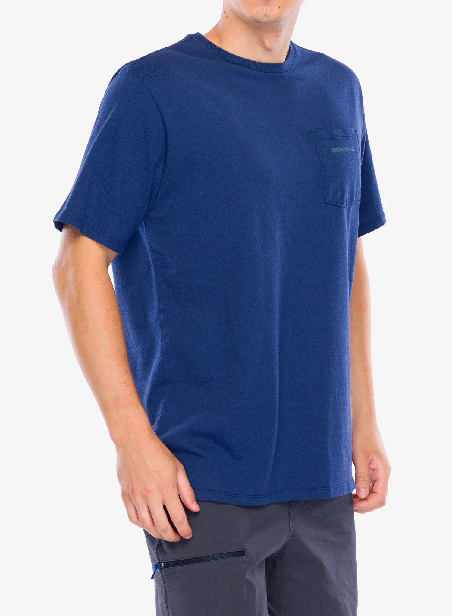 Tričko s potiskem Patagonia Boardshort Logo Pocket Responsibili-Tee - clement blue