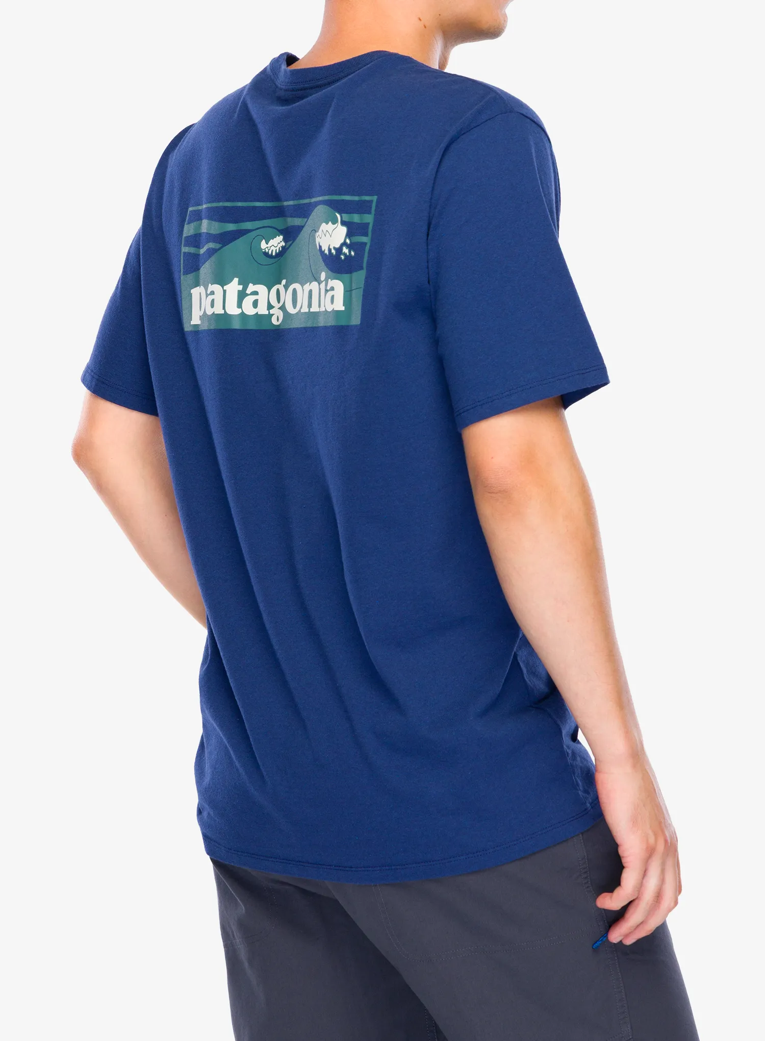Tričko s potiskem Patagonia Boardshort Logo Pocket Responsibili-Tee - clement blue