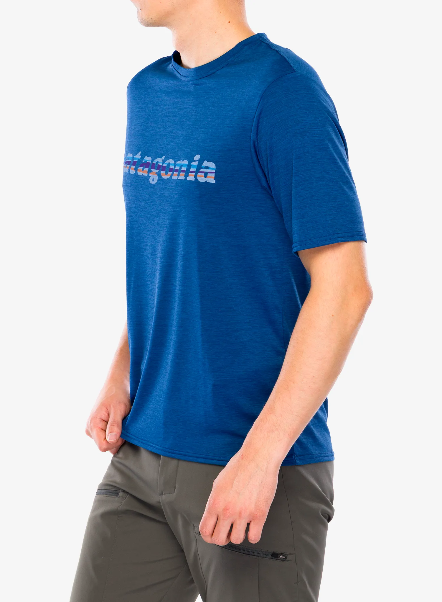 Tričko s potiskem Patagonia Cap Cool Daily Graphic Shirt - 73 text logo/clement blue