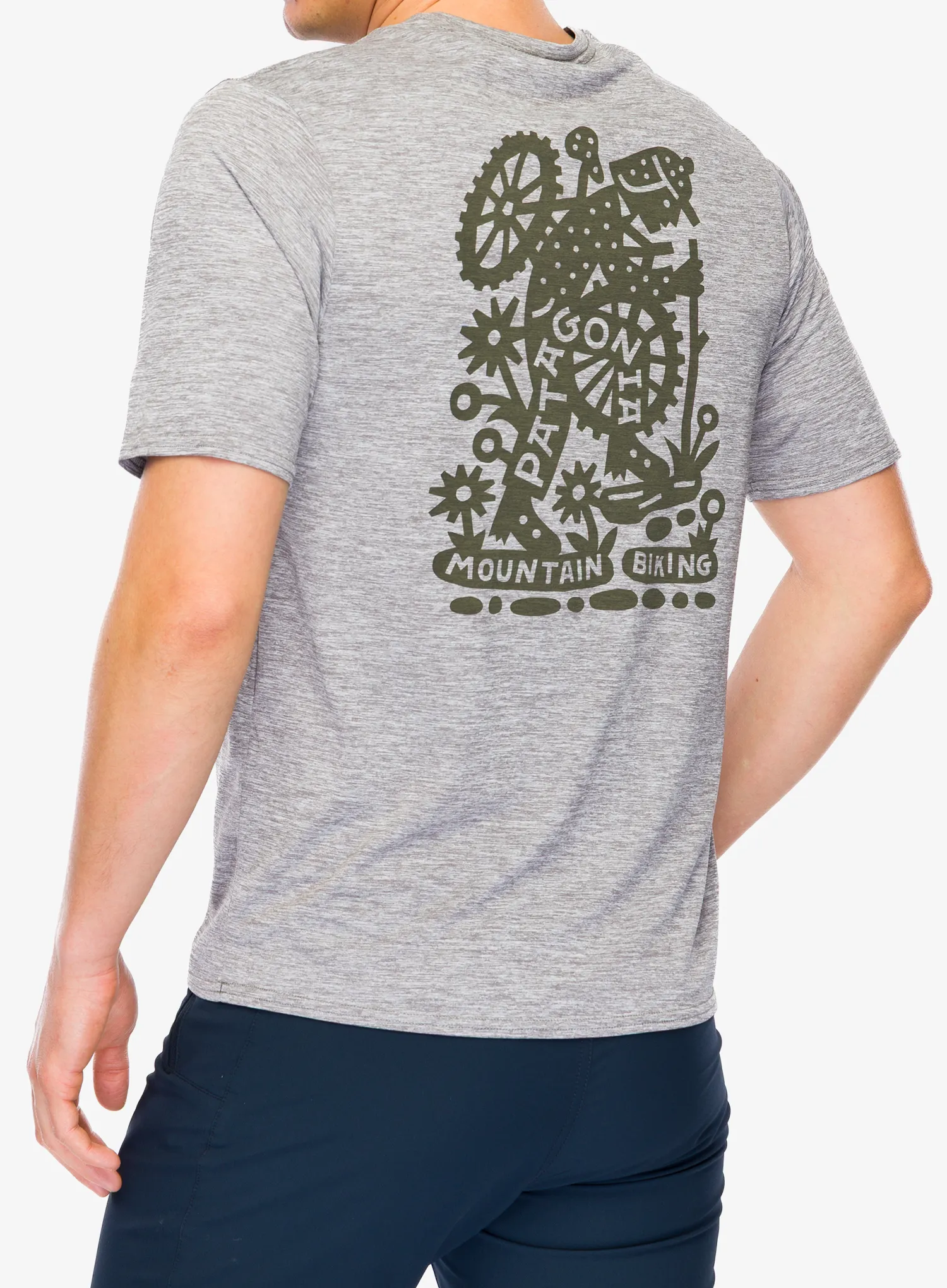 Tričko s potiskem Patagonia Cap Cool Daily Graphic Shirt Lands - hike-a-bike/feather grey