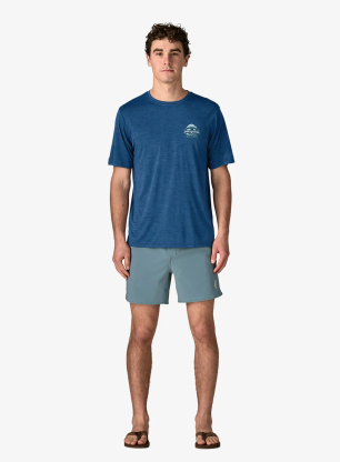 Tričko s potiskem Patagonia Cap Cool Daily Shirt Great Waves - c.blue/light c.blue x-dye