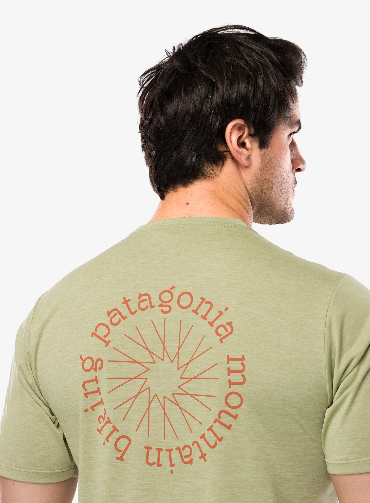 Tričko s potiskem Patagonia Cap Cool Daily Shirt Spoke Stencil - g.green/light g.green x-dye