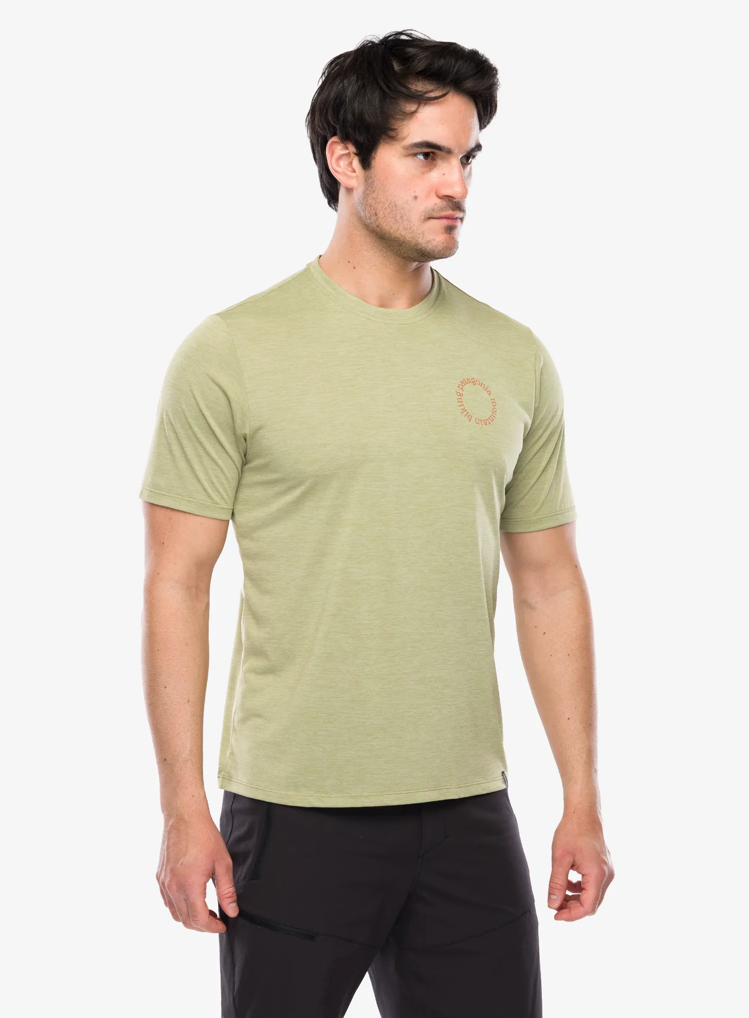 Tričko s potiskem Patagonia Cap Cool Daily Shirt Spoke Stencil - g.green/light g.green x-dye