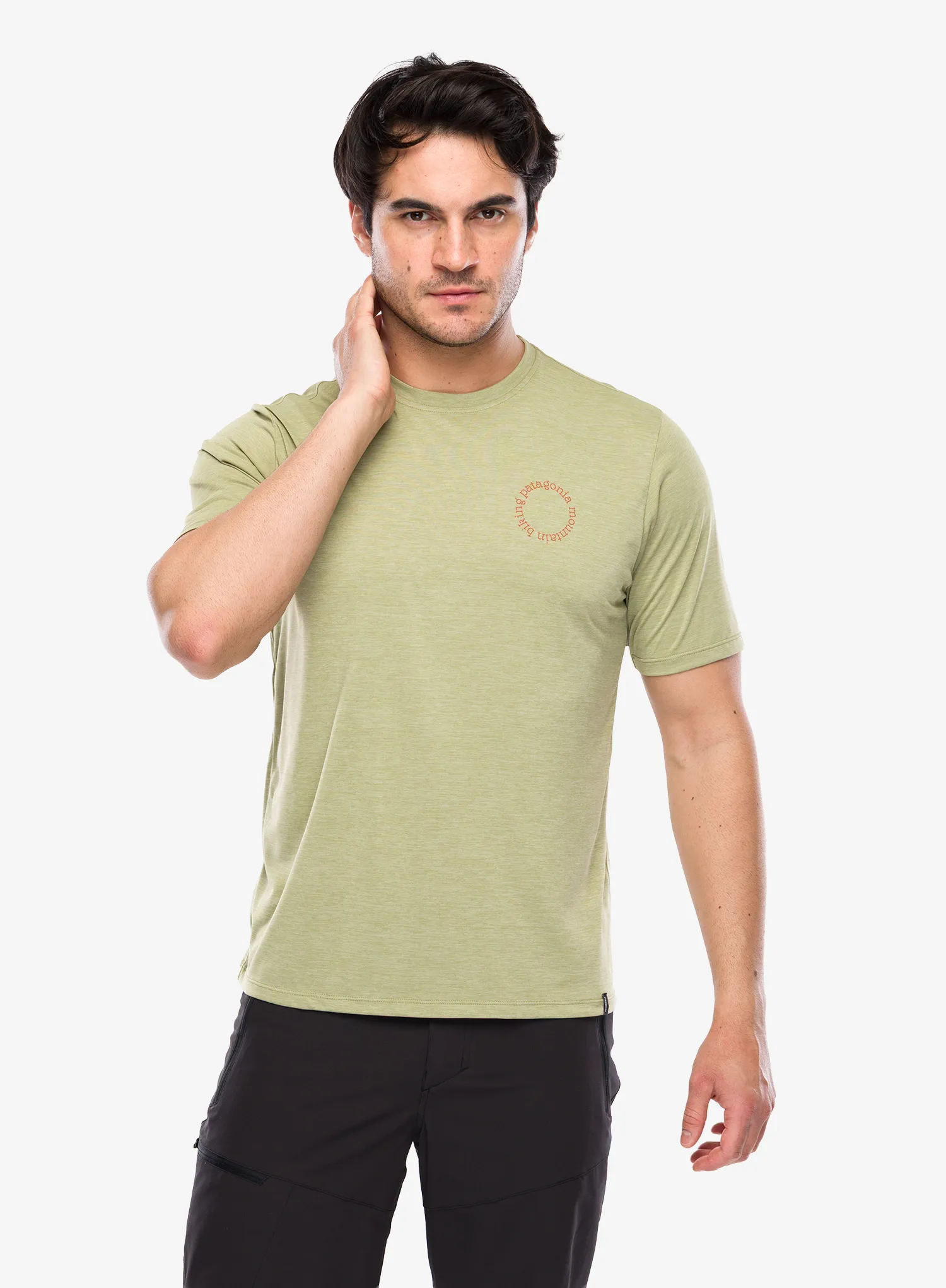 Tričko s potiskem Patagonia Cap Cool Daily Shirt Spoke Stencil - g.green/light g.green x-dye