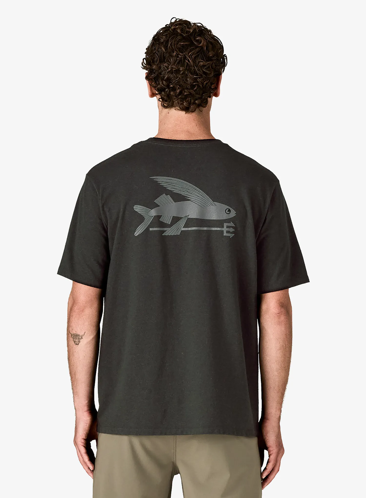 Tričko s potiskem Patagonia Flying Fish Responsibili-Tee - ink black