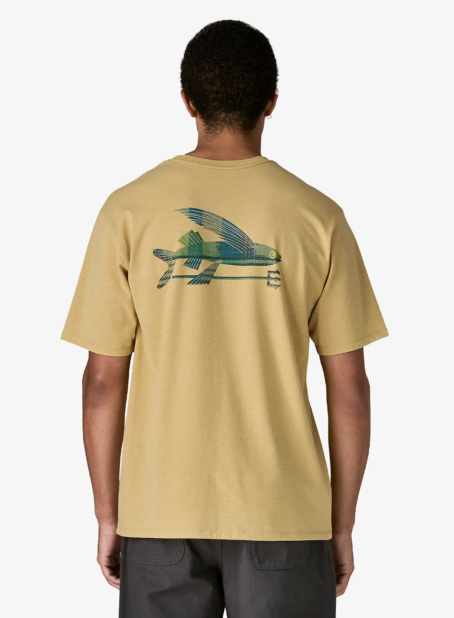 Tričko s potiskem Patagonia Flying Fish Responsibili-Tee - limestone yellow/heritage fitz
