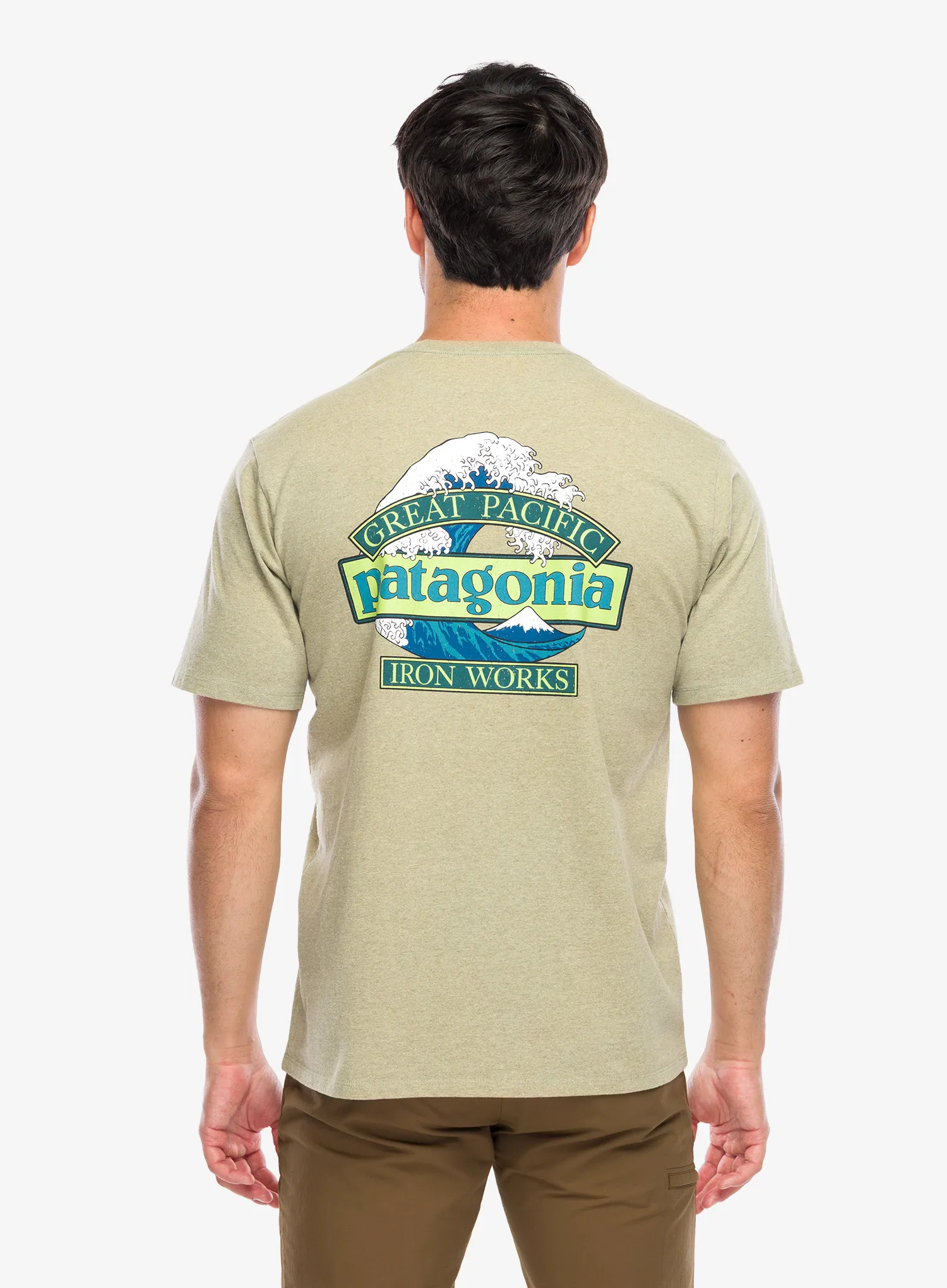 Tričko s potiskem Patagonia Great Waves Responsibili-Tee - gumtree green
