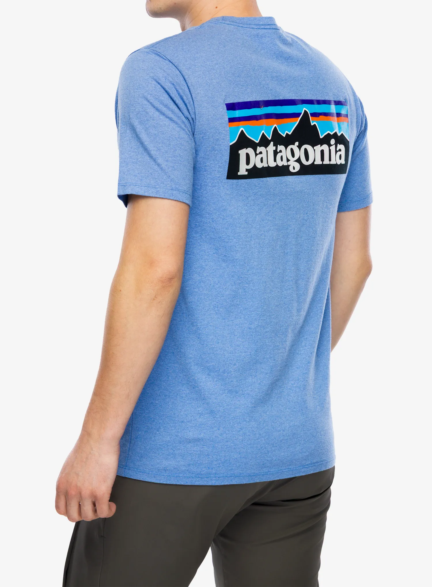 Tričko s potiskem Patagonia P-6 Logo Responsibili-Tee - abundant blue