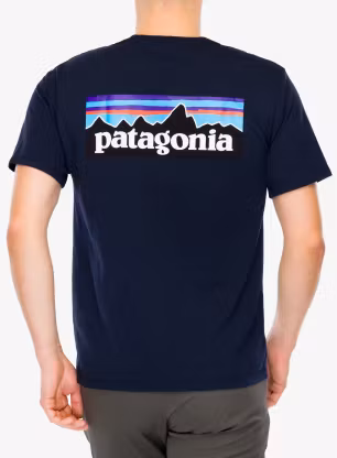 Tričko s potiskem Patagonia P-6 Logo Responsibili-Tee - new navy
