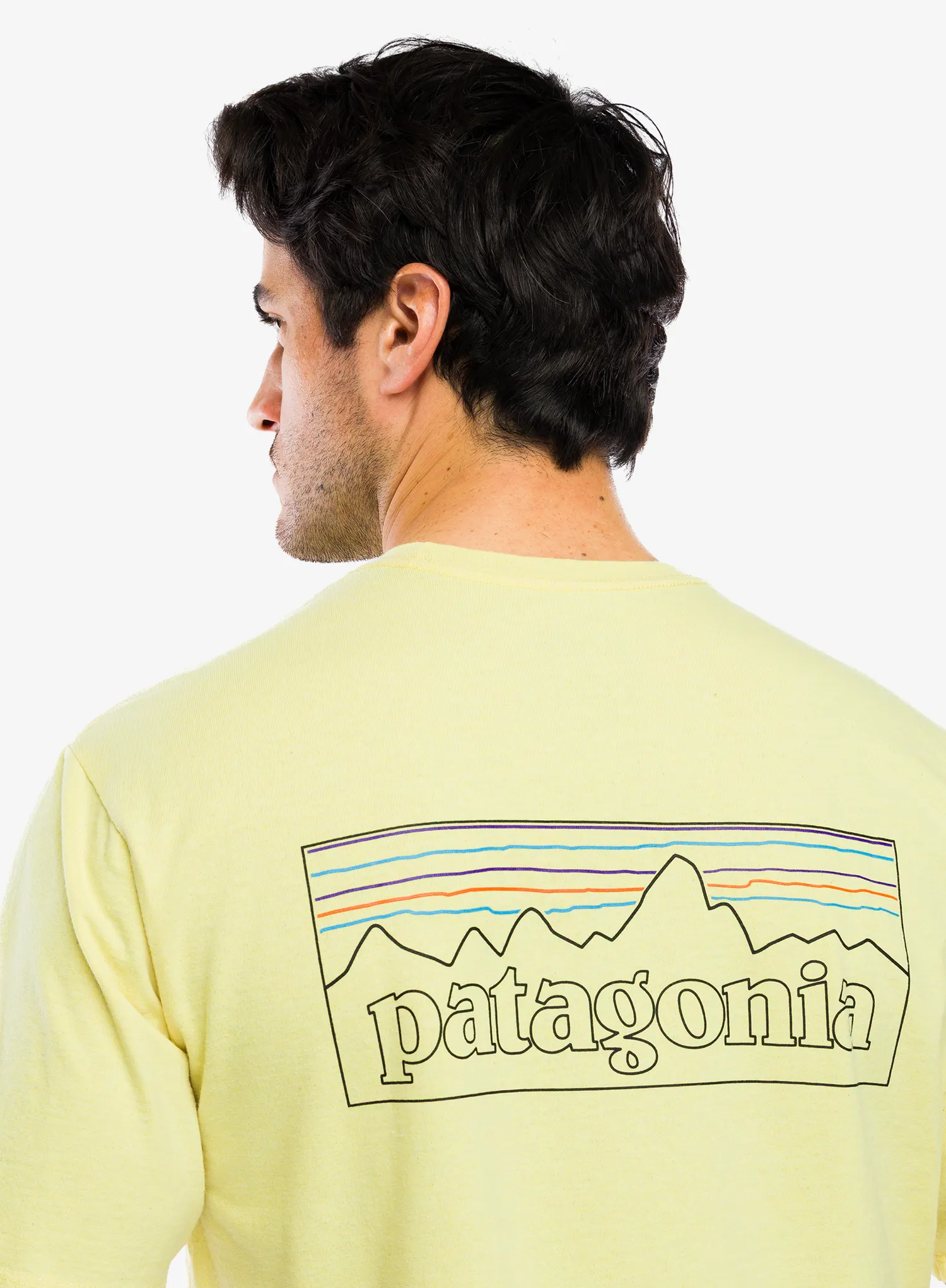 Tričko s potiskem Patagonia P-6 Logo Responsibili-Tee - outline/lemon zest