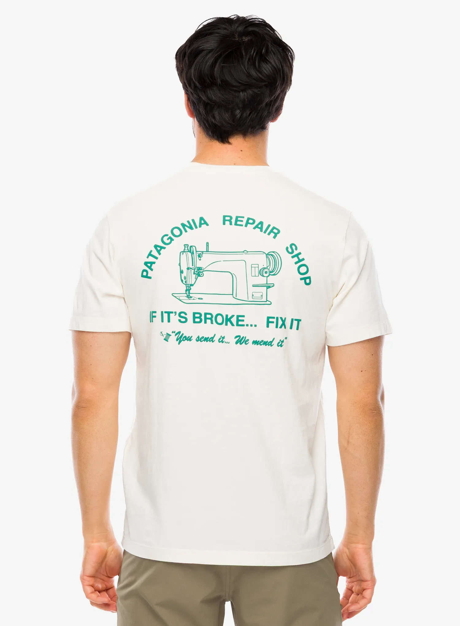 Tričko s potiskem Patagonia Repair Shop T-Shirt - undyed natural