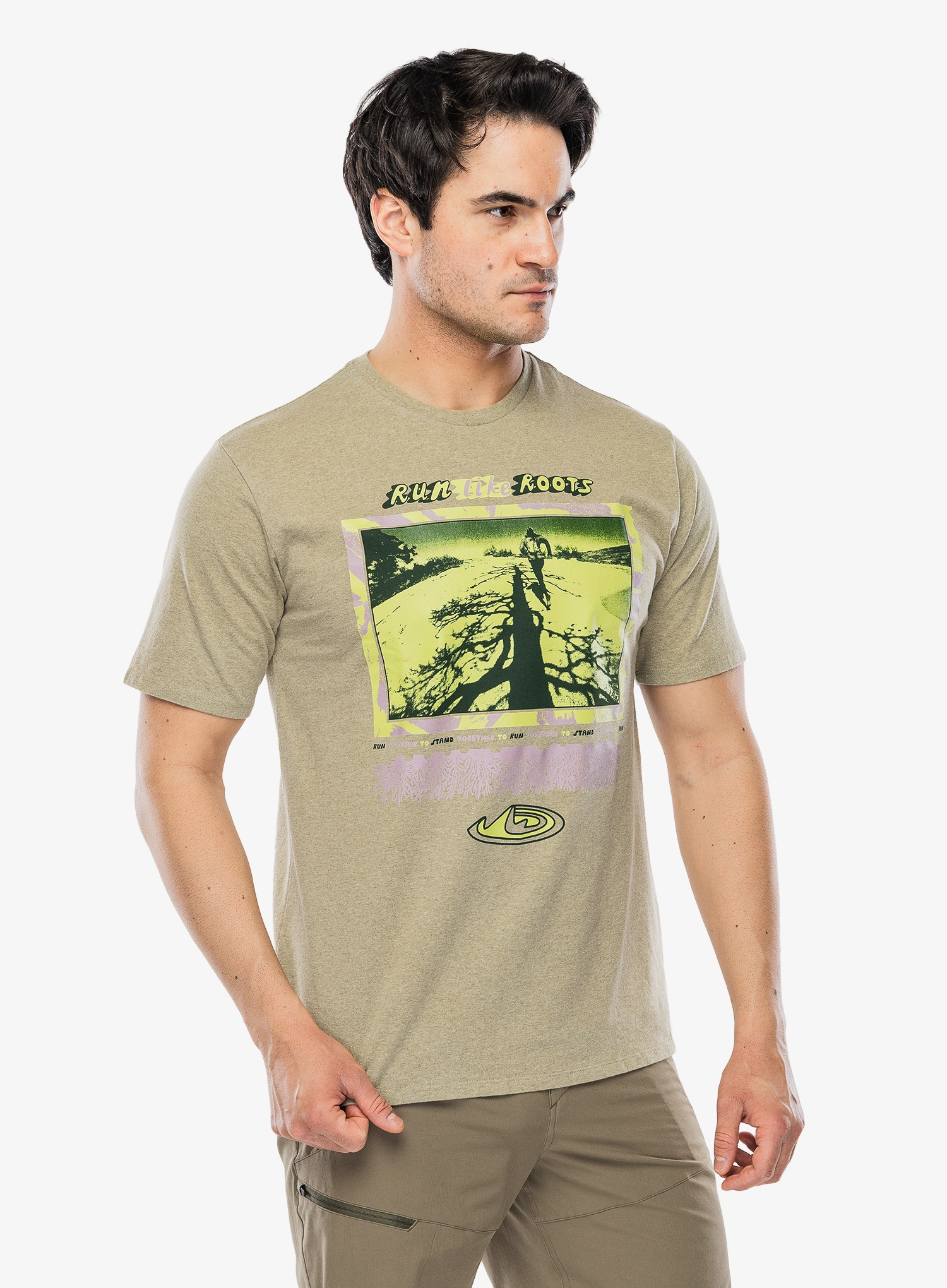 Tričko s potiskem Patagonia Run Like Roots Responsibili-Tee - gumtree green