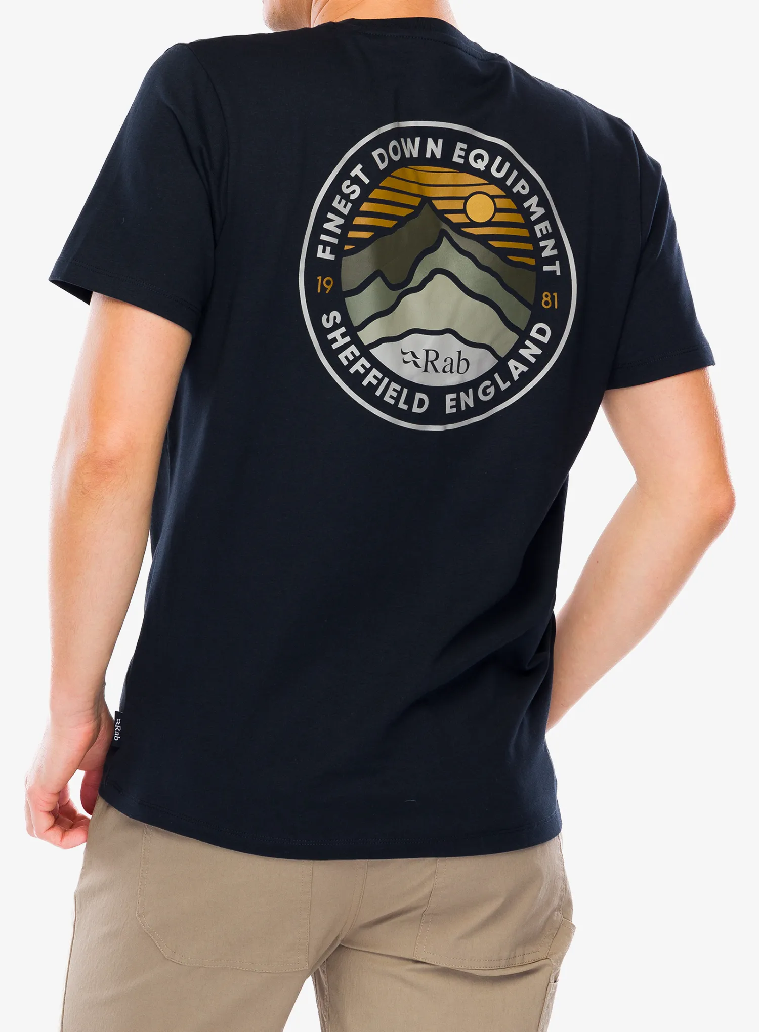 Tričko s potiskem Rab Basecamp 3 Peak Tee - beluga