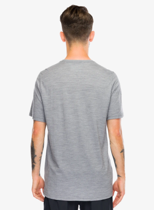 Tričko s potiskem Smartwool Bear Strata Active Short Sleeve Graphic Tee - light gray heather