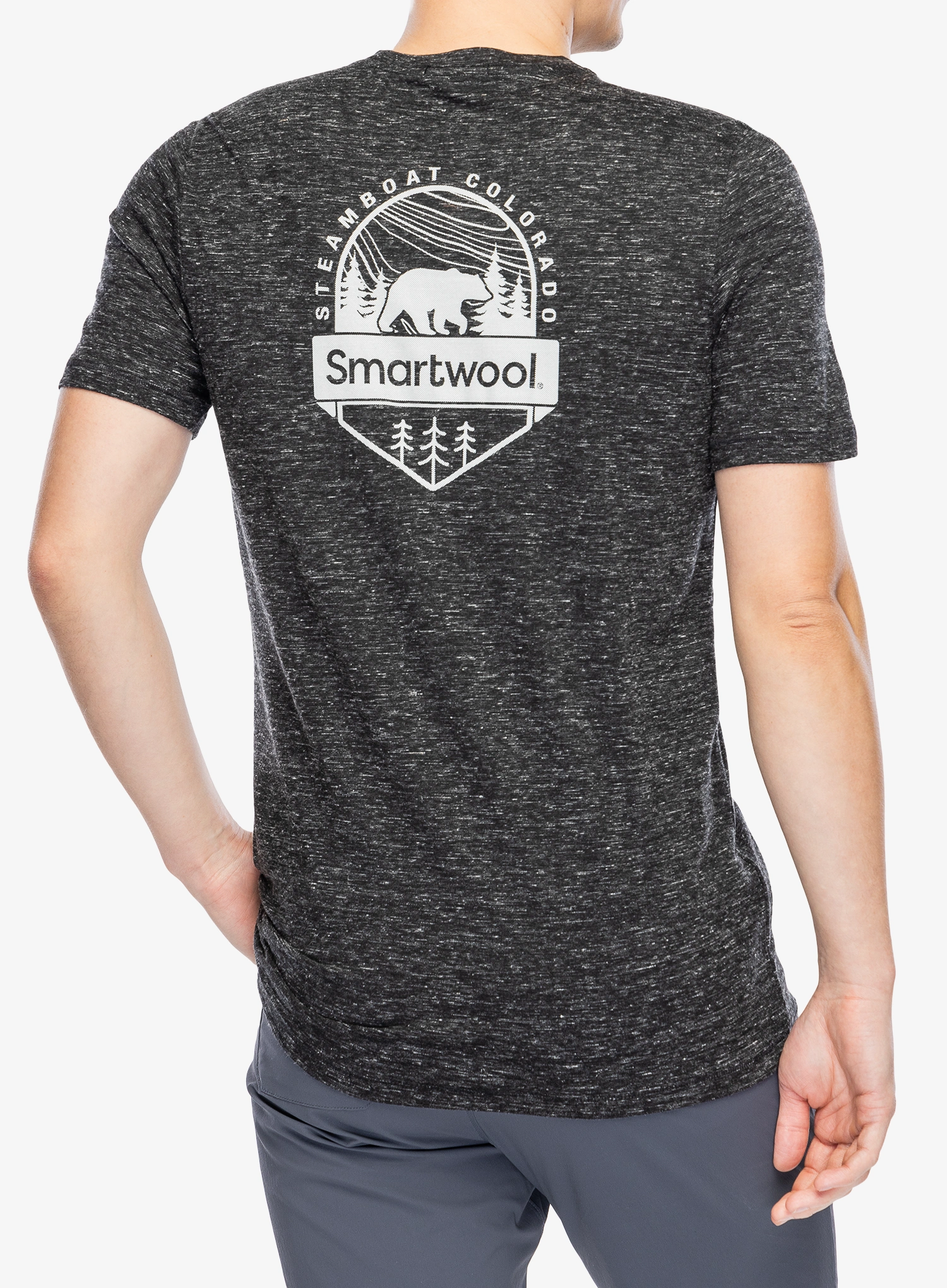 Tričko s potiskem Smartwool Bear Trail Hemp Short Sleeve Graphic Tee - black heather