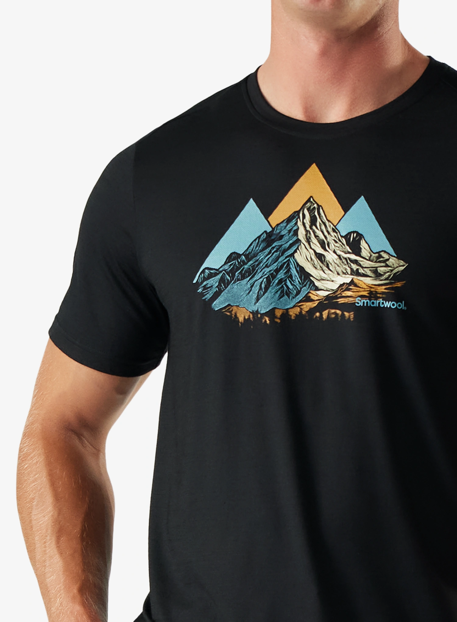 Tričko s potiskem Smartwool Peak Bagger Active Short Sleeve Graphic Tee - black