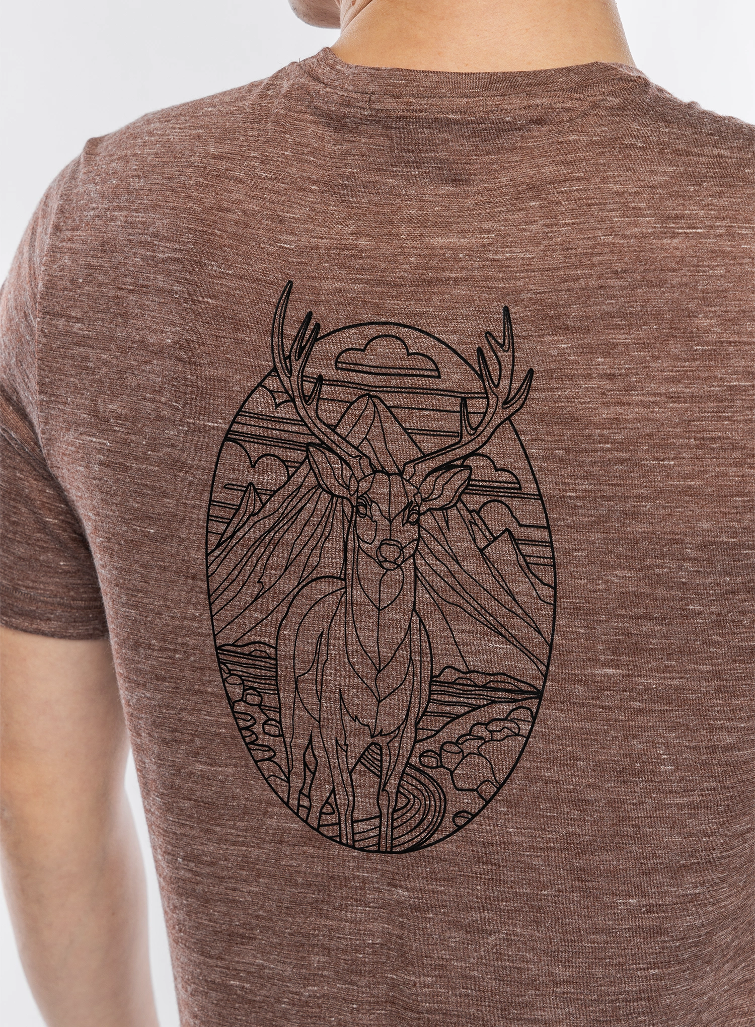 Tričko s potiskem Smartwool Stag Stare Hemp Short Sleeve Graphic Tee - sable brown heather