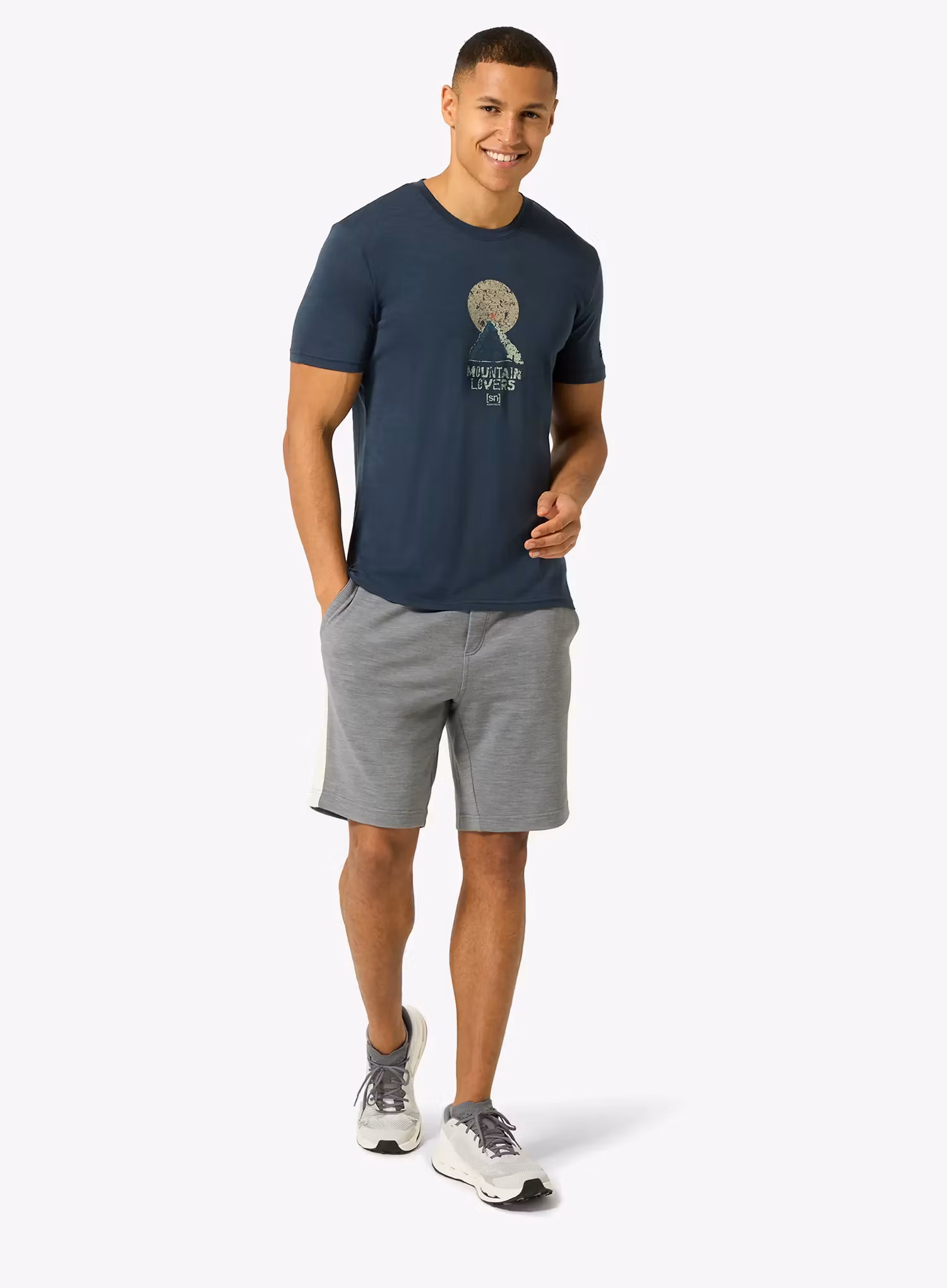 Tričko s potiskem Super.natural No Map Tee - blueberry/various