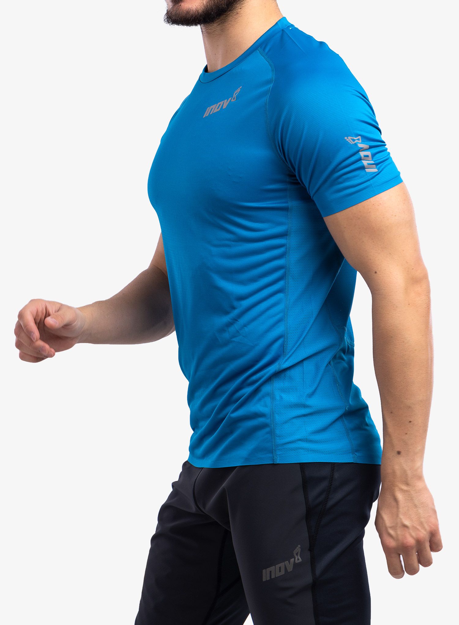 Běžecké tričko Inov-8 Base Elite S/S 3.0 - blue