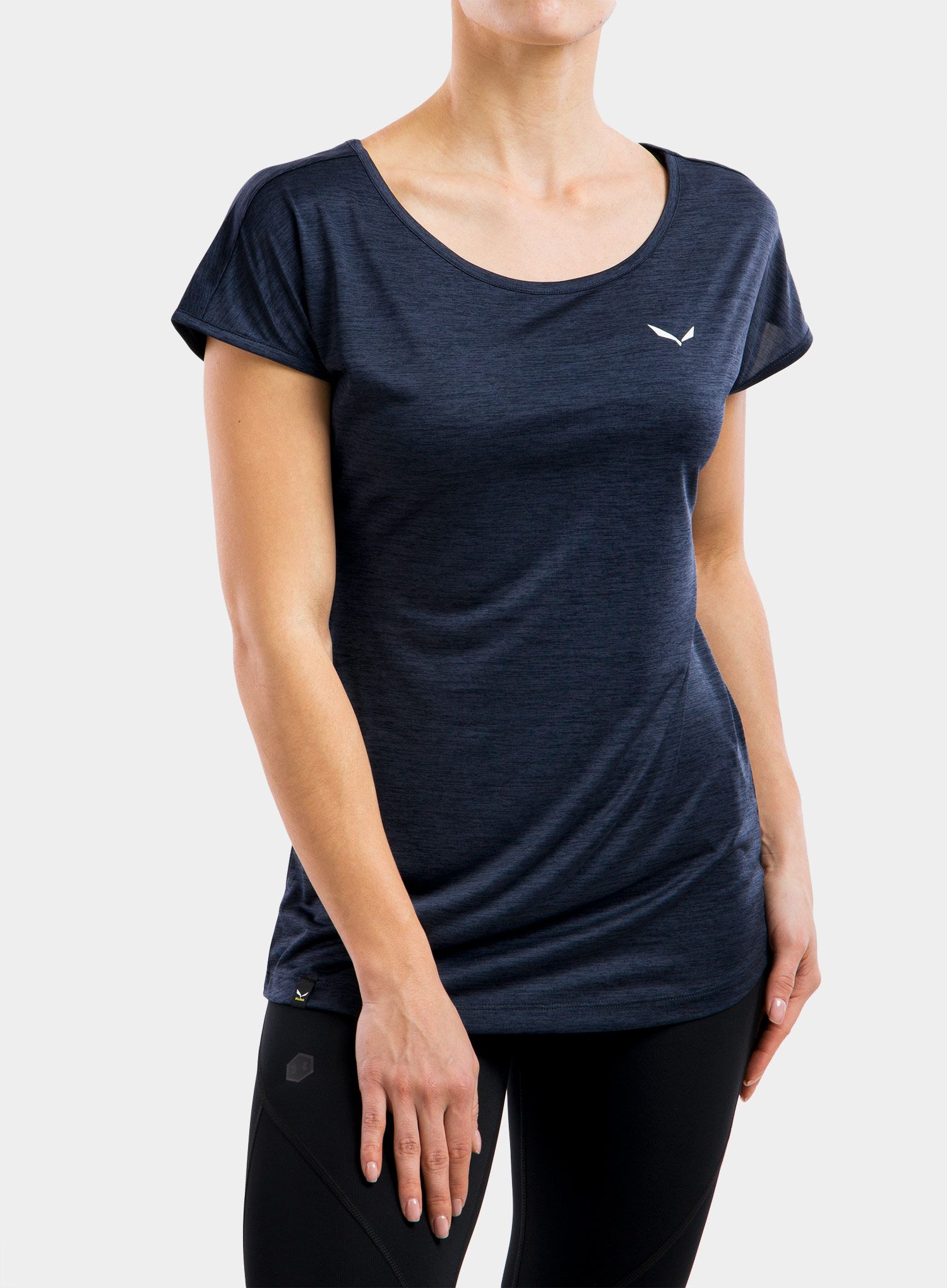 Dámské tričko Salewa Puez Melange Dry S/S Tee - navy bl. mel.