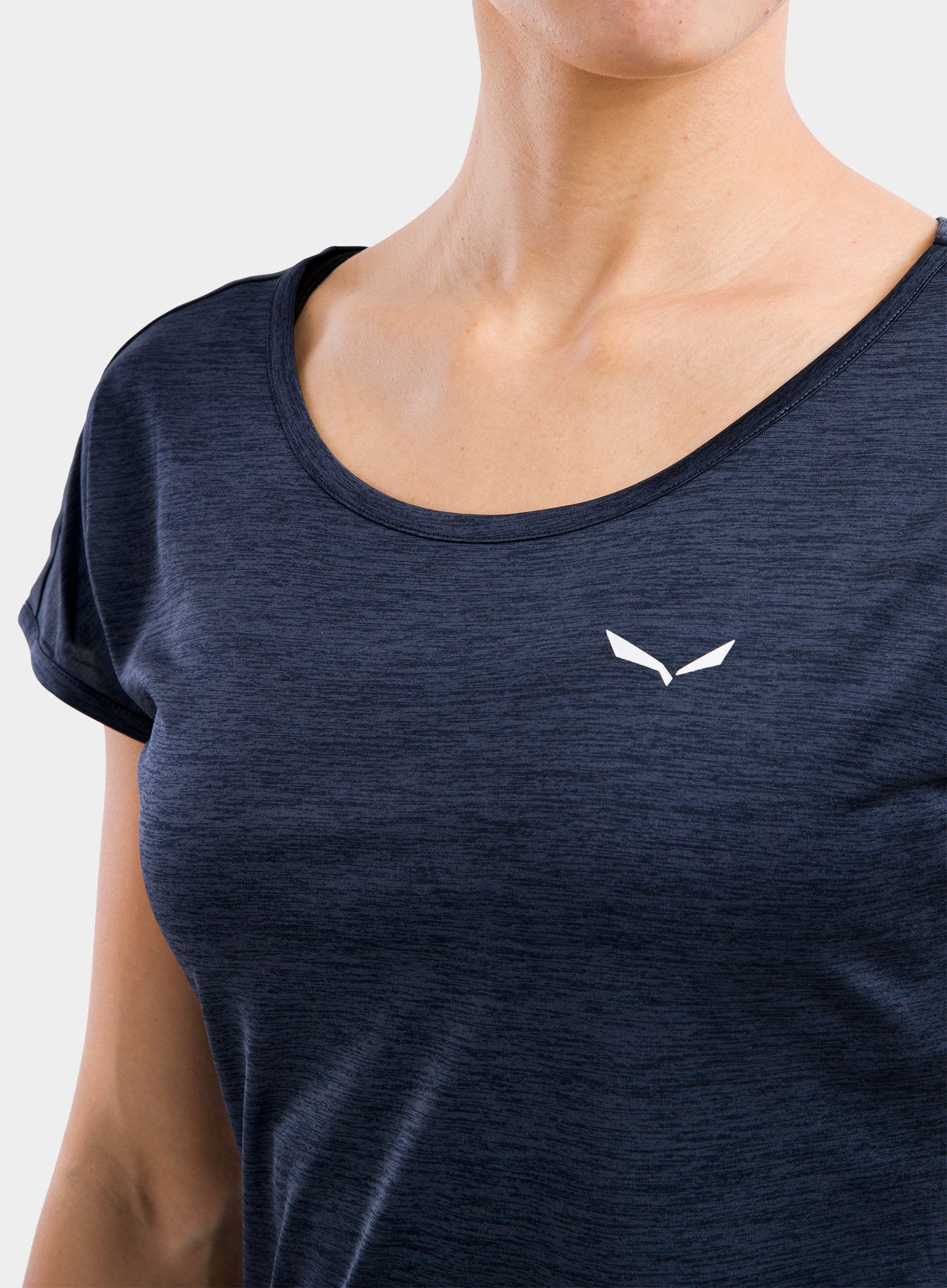 Dámské tričko Salewa Puez Melange Dry S/S Tee - navy bl. mel.
