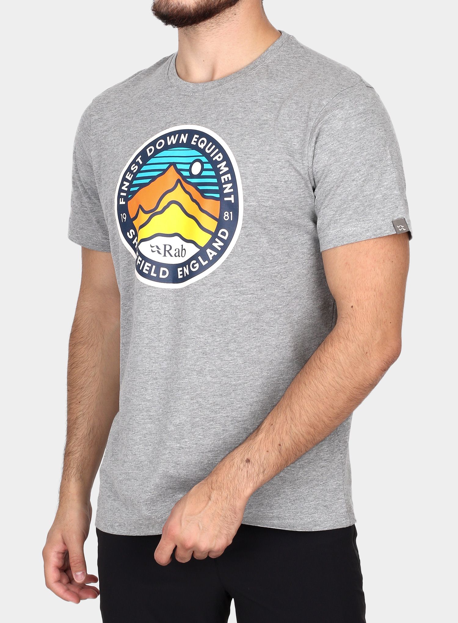 T-Shirt Rab Stance 3 Peaks S/S Tee - grey marl