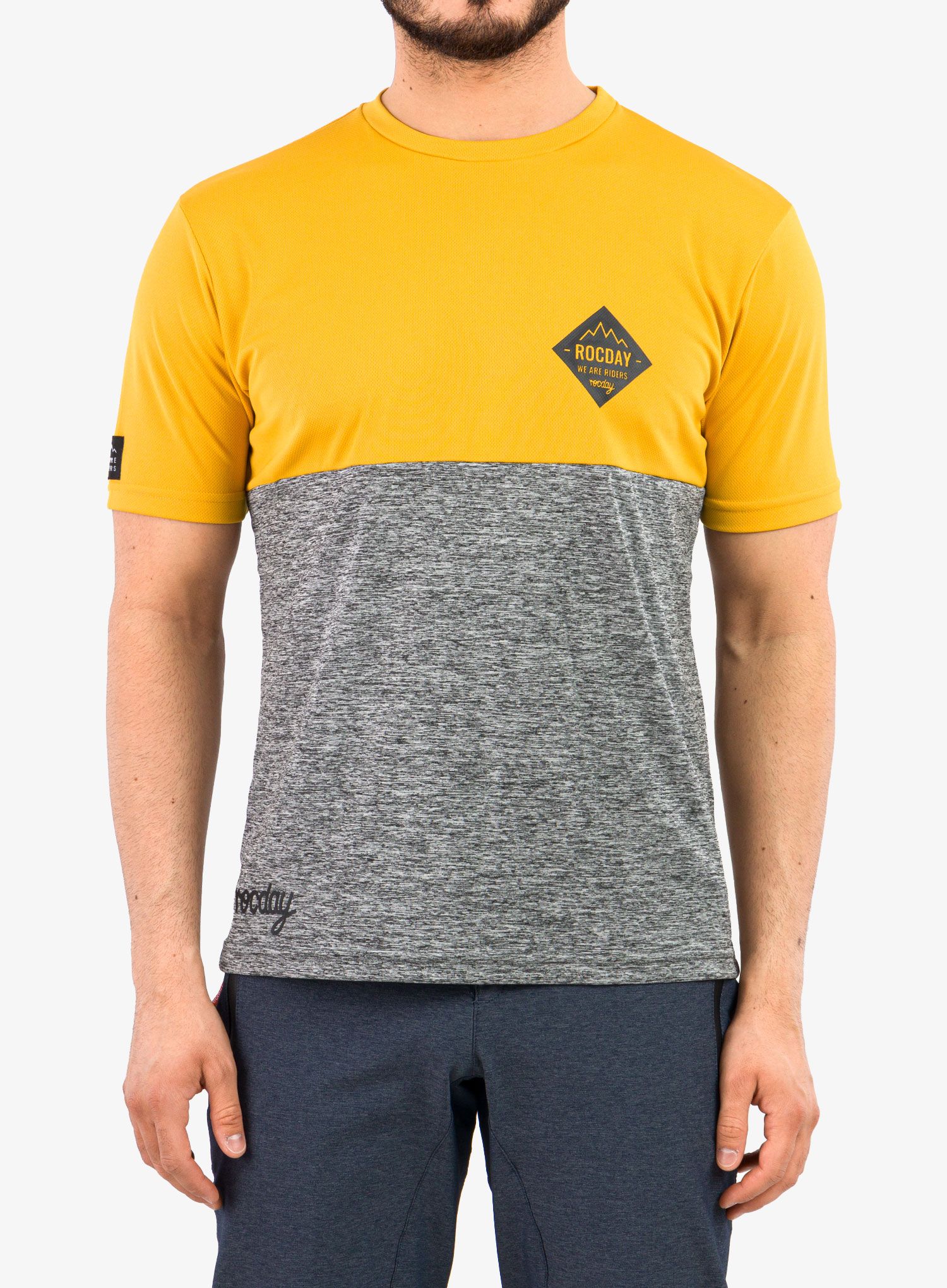 Cyklistické tričko Rocday Double - yellow/melange