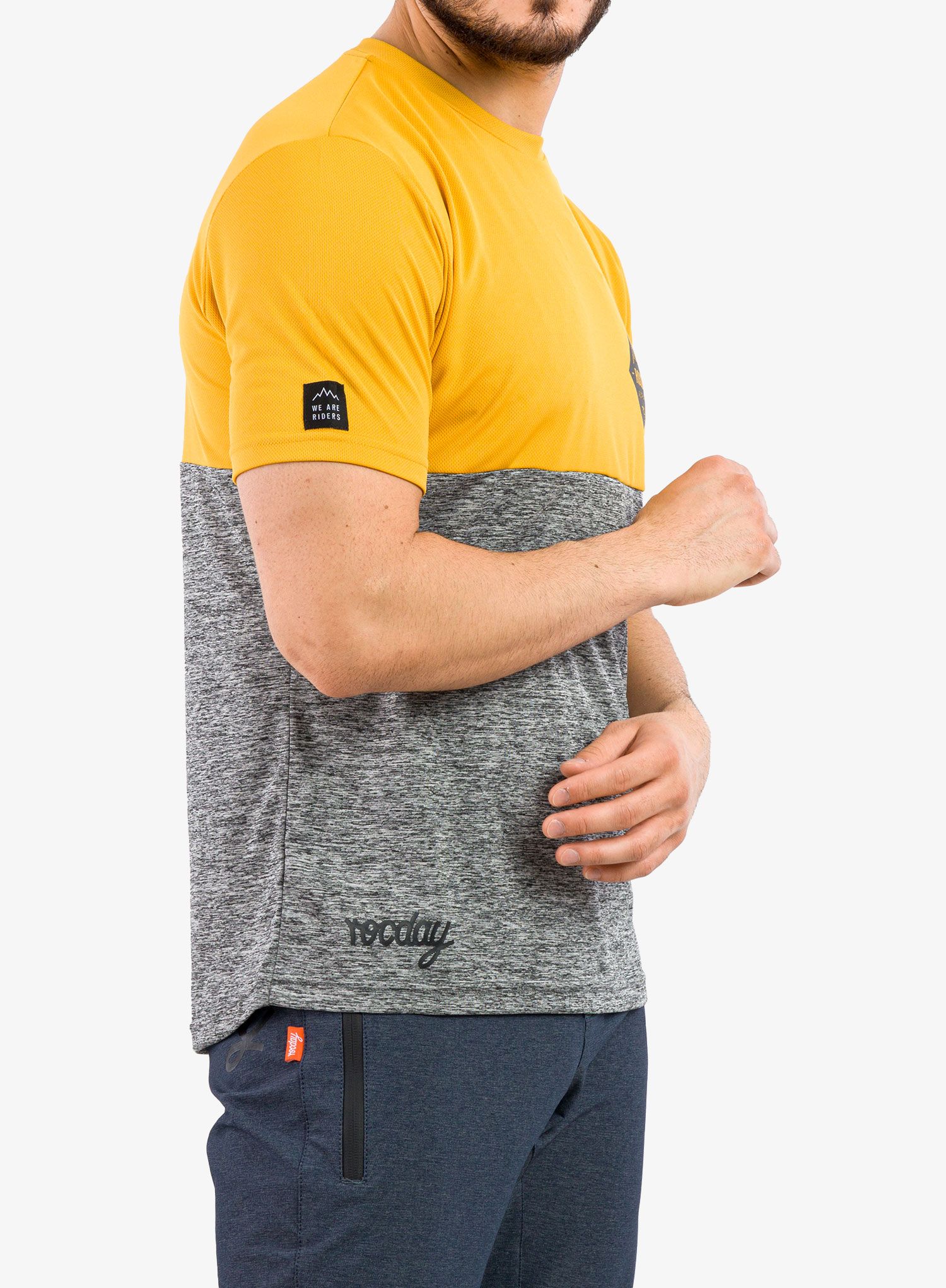 Cyklistické tričko Rocday Double - yellow/melange