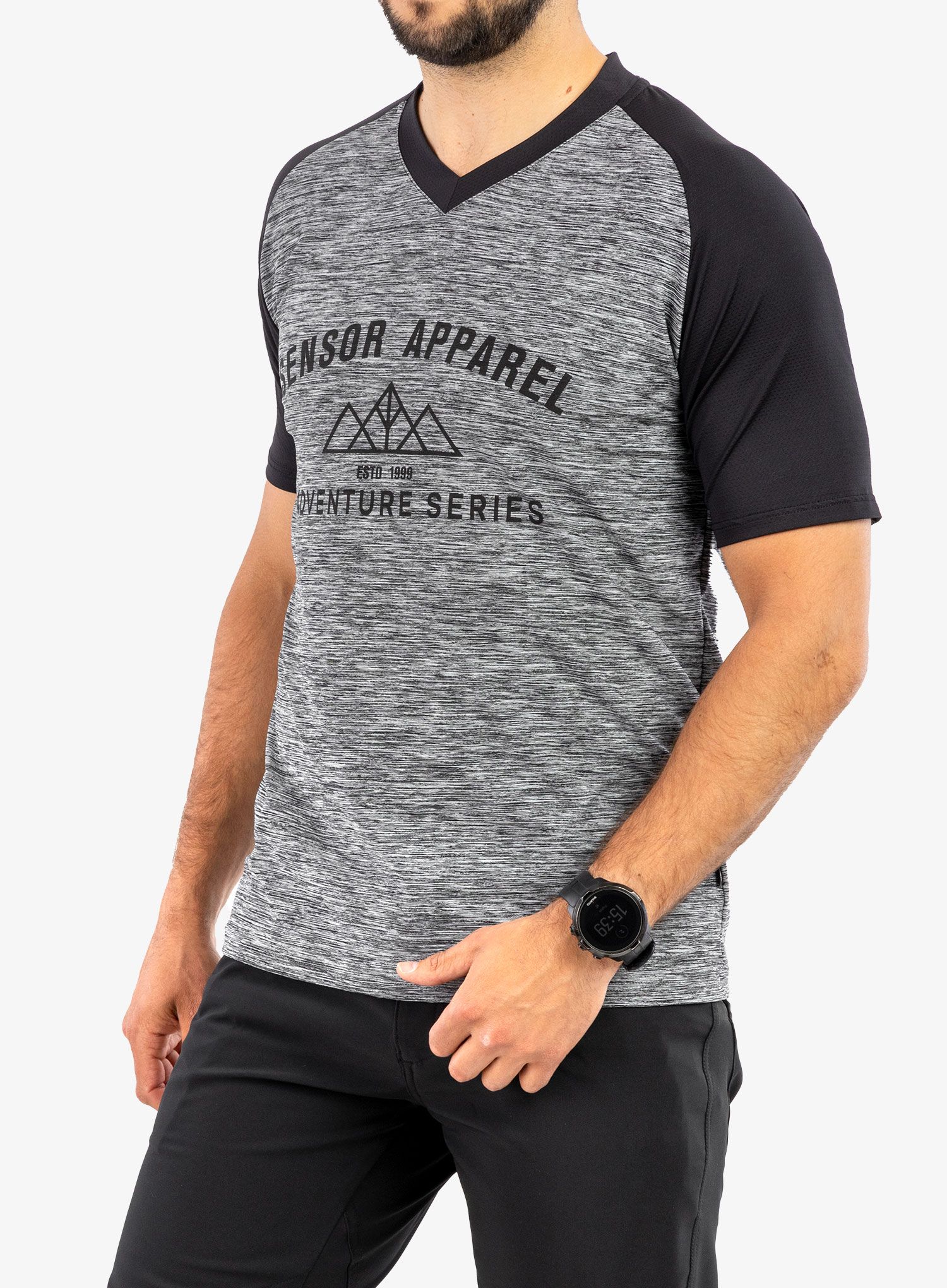 Cyklistické tričko Sensor Charger Jersey SS - grey/black