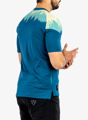 Cyklistické tričko Sensor Helium Jersey SS - saphire/trees