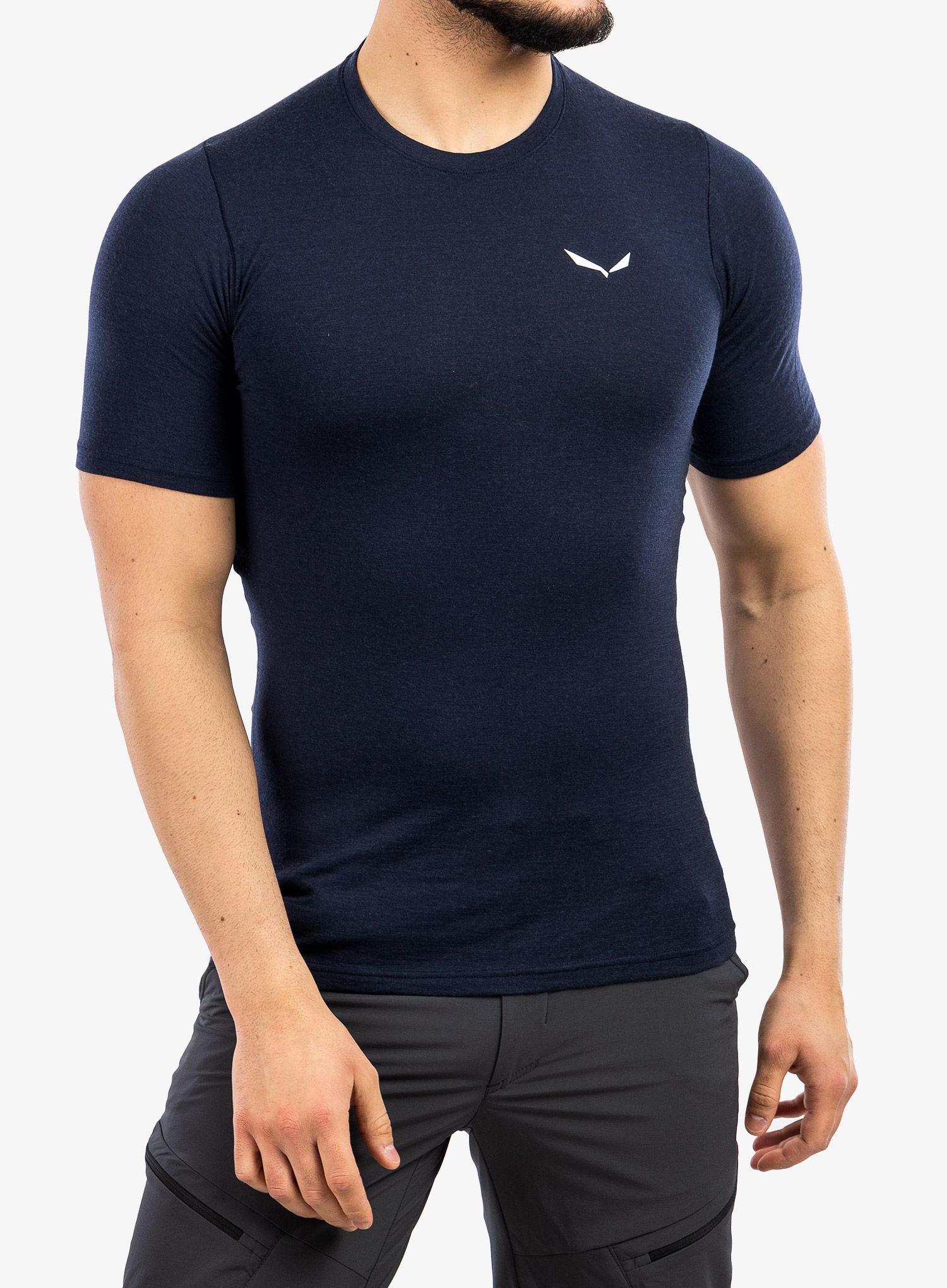 Tričko Salewa Cristallo Warm Alpine Merino Responsive SS - navy blazer