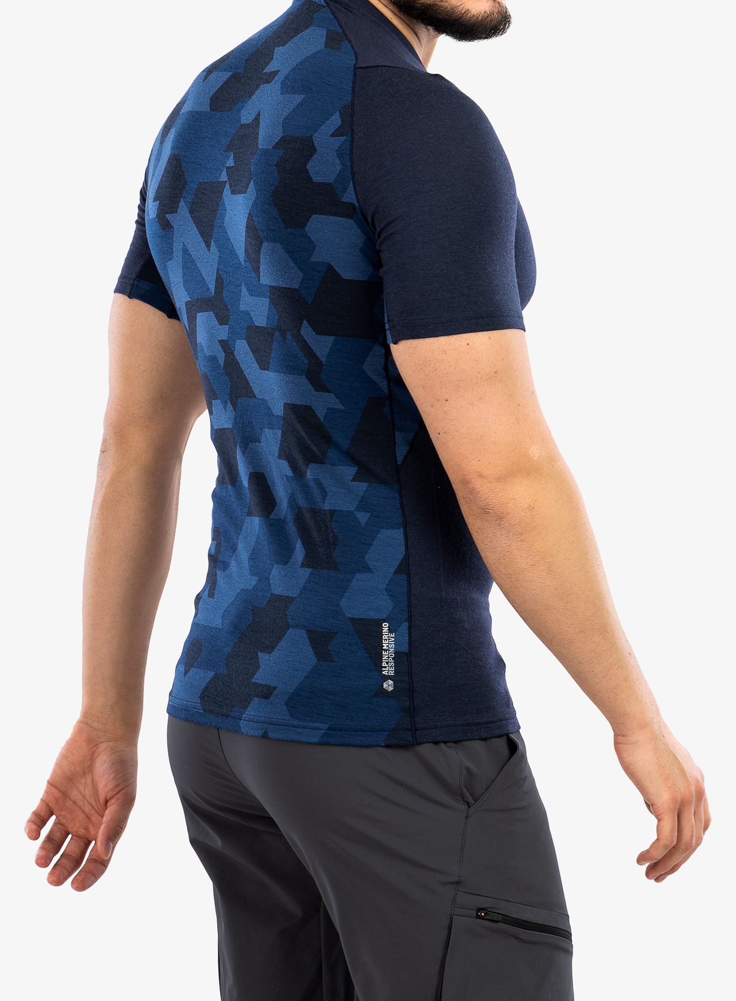Tričko Salewa Cristallo Warm Alpine Merino Responsive SS - navy blazer